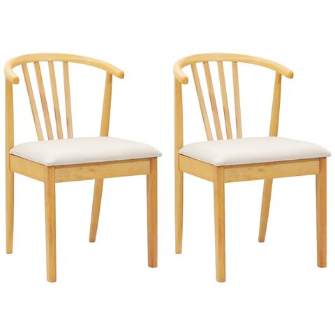 Sedia da pranzo 2 pcs Naturale e chiaro - Foto 1