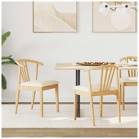 Sedia da pranzo 2 pcs Naturale e chiaro - Foto 2