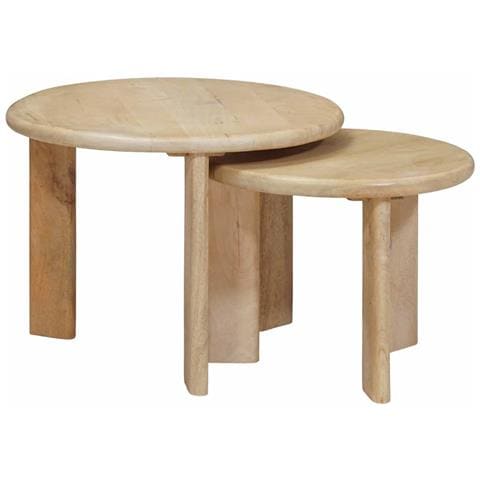 Tavoli da Caffè Nido 2 pcs Nero Legno di mango massello - Foto 1