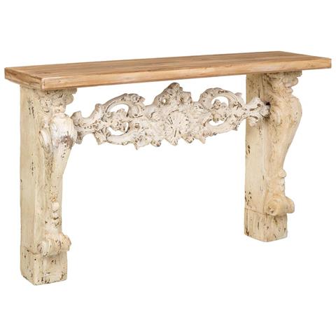 Mobile Da Ingresso In Legno E Magnesio Beige 146x32x90h Cm - Foto 1