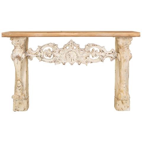 Mobile Da Ingresso In Legno E Magnesio Beige 146x32x90h Cm - Foto 2