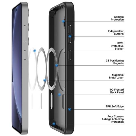 Cover per Galaxy S25 - TPU+PC, Nero - Foto 2
