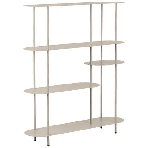 Libreria Rieti Asimmetrica A 5 Ripiani In Metallo Sabbia 118×31×139 Cm - Foto 2
