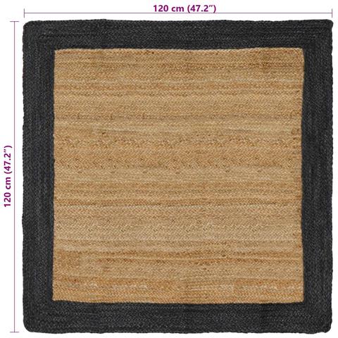 Tappeti per area Grigio Scuro 120 x 120 cm Juta - Foto 8