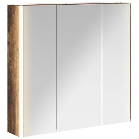 Mobiletto per specchio da bagno Rovere fumé 73.5 x 15.5 x 70 cm - Foto 1