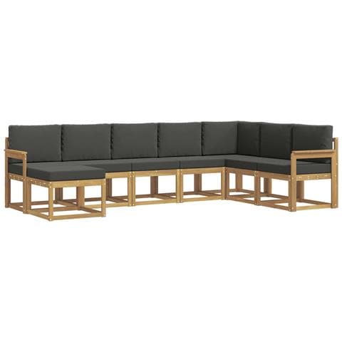 Set di divani da esterno con cuscino 8 pcs Bianco e Antracite - Foto 1