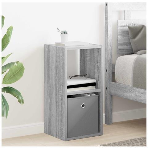 Comodino Grigio Sonoma 30,5 x 27 x 59,5 cm Legno multistrato - Foto 2