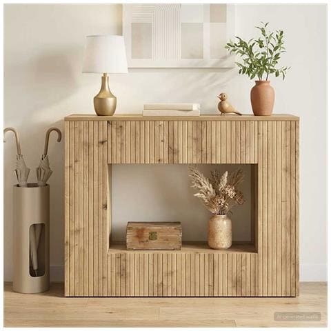 Tavolo consolle Rigato Rovere Artigianale 101 x 29 x 74 cm - Foto 2