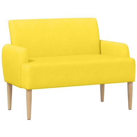 Loveseat con bottoni imbottiti Giallo Chiaro 116 x 67 x 81 cm - Foto 1