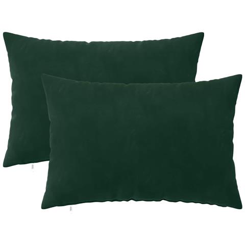 Cuscino con cuscino HEERLEN 2 pz Verde Scuro Velluto - Foto 1