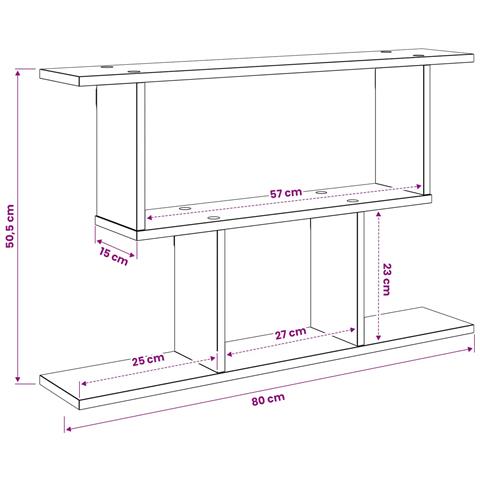 Scaffale da parete Rovere Artigianale 80 x 15 x 50,5 cm - Foto 9