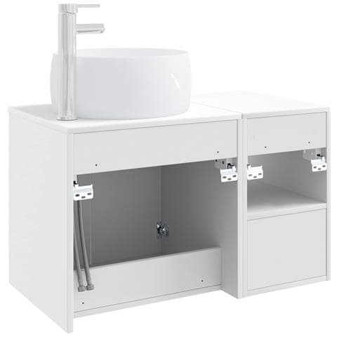 Set di mobili per il bagno 2 pz Bianco Lucido - Foto 2