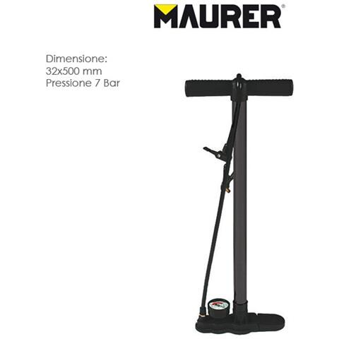 Pompa manuale per cicli Cm H 50 gonfiatore con manometro - Foto 2