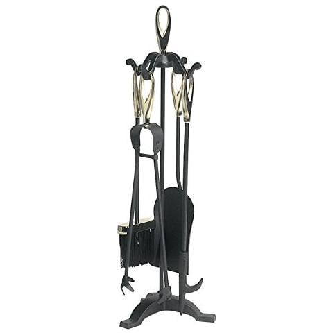 Set camino 5 Pz con manici a cruna nero opaco - oro lucido altezza 64 cm Dusty - Foto 3