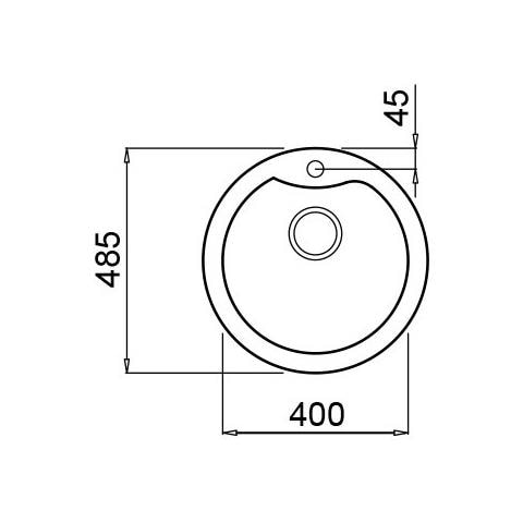 Lavello Ego Round Granitek 48,5 cm 1 vasca Colore Nero 40 - Foto 2