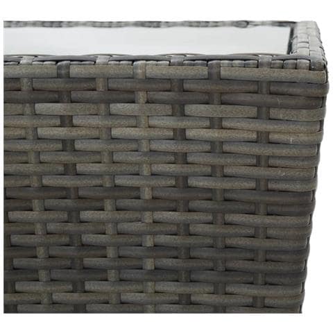 Tavolino Grigio 41,5x41,5x43 Cm In Polyrattan E Vetro Temperato - Foto 12