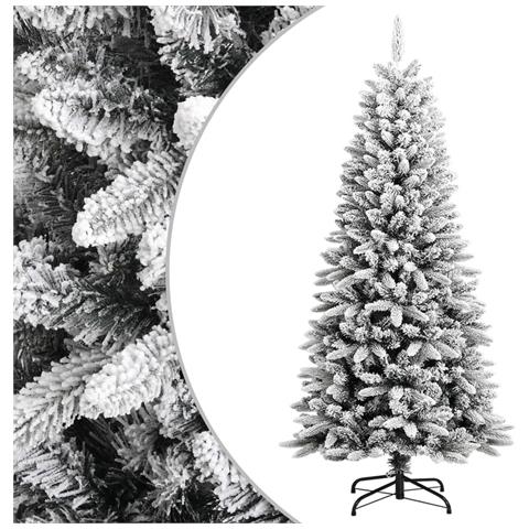 Albero Di Natale Artificiale Con Neve Floccata 150 Cm Pvc E Pe - Foto 2