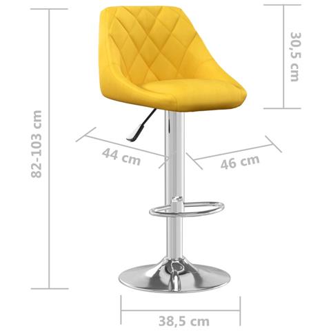 Sgabelli Da Bar 2 Pz Giallo Senape In Velluto - Foto 13