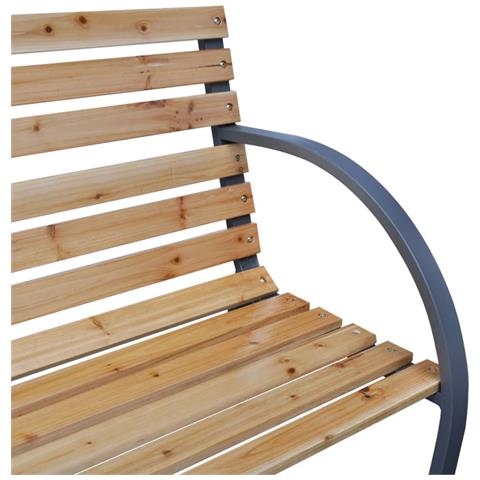 Panca da Giardino 112 cm in Legno Massello di Abete - Foto 3