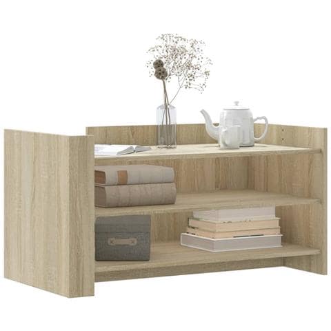 Tavolino Salotto Rovere Sonoma 100x50x50cm In Legno Multistrato - Foto 3