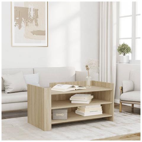 Tavolino Salotto Rovere Sonoma 100x50x50cm In Legno Multistrato - Foto 1