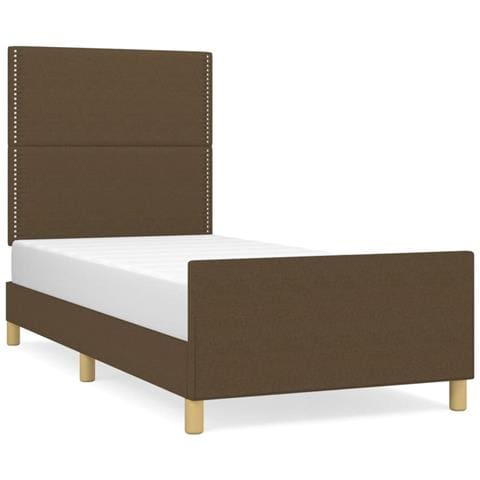 Giroletto Senza Materasso Marrone Scuro 90x190 Cm Tessuto - Foto 2
