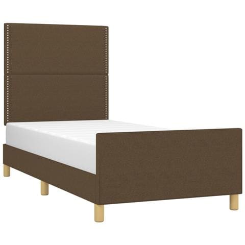 Giroletto Senza Materasso Marrone Scuro 90x190 Cm Tessuto - Foto 3