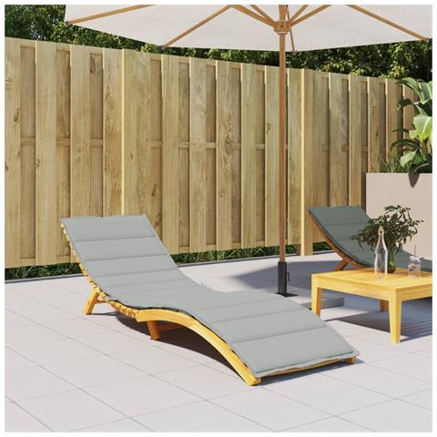 Cuscino Per Lettino Prendisole Grigio Chiaro Mélange 200x50x4cm - Foto 3