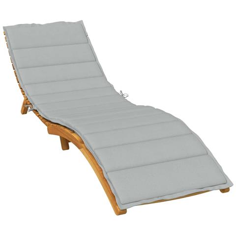 Cuscino Per Lettino Prendisole Grigio Chiaro Mélange 200x50x4cm - Foto 1