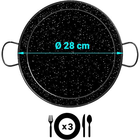 Briebe Levante Padella Per Paella Induzione 28 Cm Acciaio Smaltato, Paellera Per 3 Porzioni  Nero - Foto 2