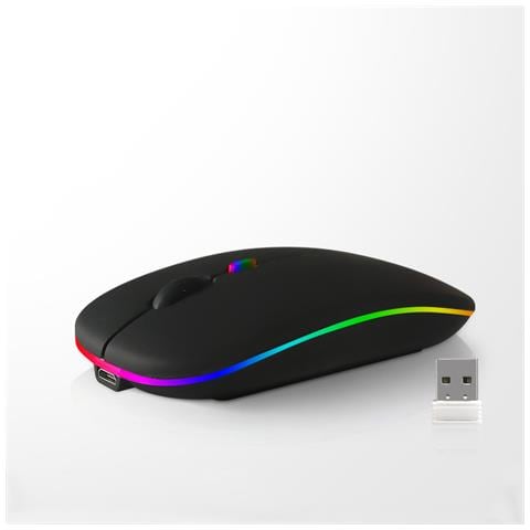 Mouse Wireless - Doppia Modalità 2.4g + Bluetooth, Nero Illuminato - Foto 1