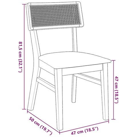 Sedie da Pranzo con Cuscini 2pz Marrone Legno Massello di Hevea - Foto 2