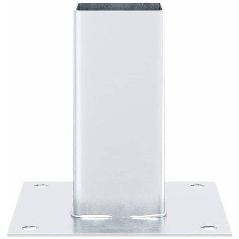 Basi per Pali Quadrate 4 pz Argento 71x71 mm in Acciaio Zincato - Foto 2