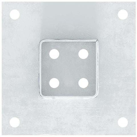 Basi per Pali Quadrate 4 pz Argento 71x71 mm in Acciaio Zincato - Foto 9