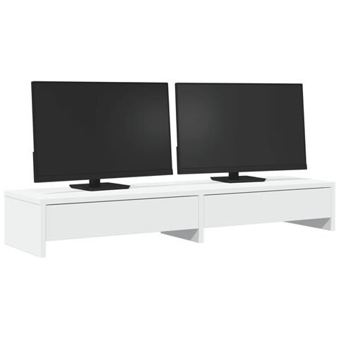 Supporto Monitor Con Cassetti Bianco 100x27x15 Cm In Truciolato - Foto 3