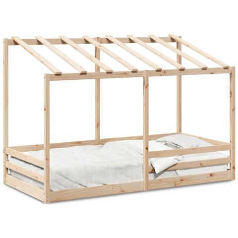 Letto Bambini Con Tetto Bianco 80x200 Cm Legno Massello Di Pino - Foto 2