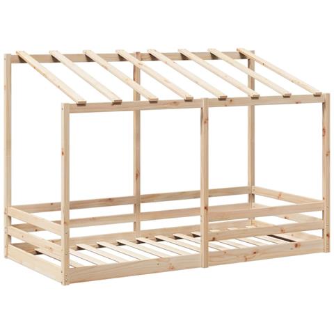 Letto Bambini Con Tetto Bianco 80x200 Cm Legno Massello Di Pino - Foto 3