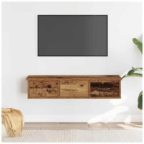 Mobile A Parete Legno Antico 88x26x18,5 Cm In Truciolato - Foto 1