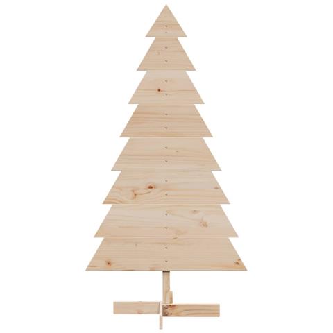 Albero Di Natale Decorativo In Legno 150 Cm Legno Massello Pino - Foto 3