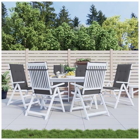 Lusso Casadino -  Cuscini Per Sedie 6 Pz Antracite 120x50x3 Cm In Tessuto - Foto 8