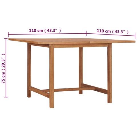 Lusso Casadino -  Tavolo Pranzo Da Giardino Ø110x110x75 Cm Legno Massello Di Teak - Foto 7