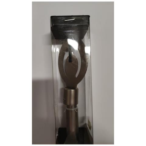 Bastone Per Tende Estensibile Con Pomolo Ovale Effetto Argento 120-210cm - Foto 1