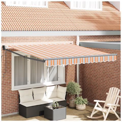 Ombrellone Retrattile Multicolore Strisce 350x250 cm - Foto 2