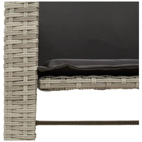 Divano Giardino 2Posti Tavolo Sgabelli Grigio Chiaro Polyrattan - Foto 9