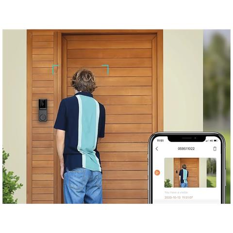 Videocitofono Connesso Wi-fi Con Campanello Xring Ip65 Rilevamento Movimento Notturno - Foto 2
