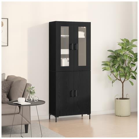 Mobile con Armadietto Nero Rovere Legno Ingegnerizzato - Foto 2