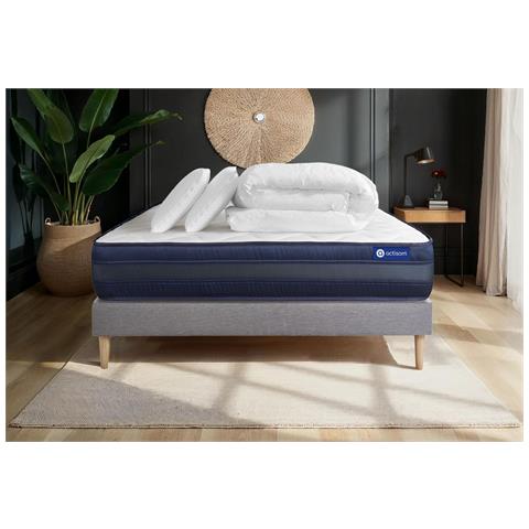 Pacchetto Letto Completo - Materasso 200x200cm + Box Spring Con Doghe (kit) + 2 Cuscini + Piumino - Actimemo Tech - Foto 1