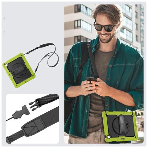Custodia Per Ipad Pro 5/4/3 12.9” Con Supporto E Tracolla Verde - Foto 2