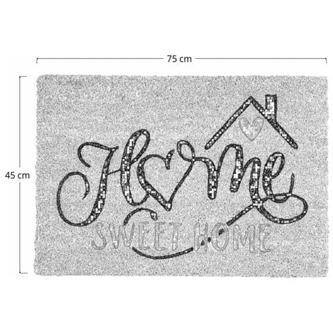 Zerbino Rettangolare In Fibra Di Cocco Scritta Sweet Home 45x75 Cm Per Ingresso - Foto 5