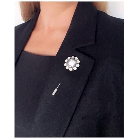 Spilla Opal Noir Con Cristalli Sw In Argento 10µ - Foto 3